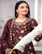 PresentingNew Designer Embroidered Chinon Sharara Suit With Sequence Embroidered Work