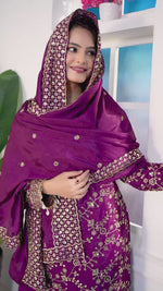 PresentingNew Designer Embroidered Chinon Sharara Suit With Sequence Embroidered Work